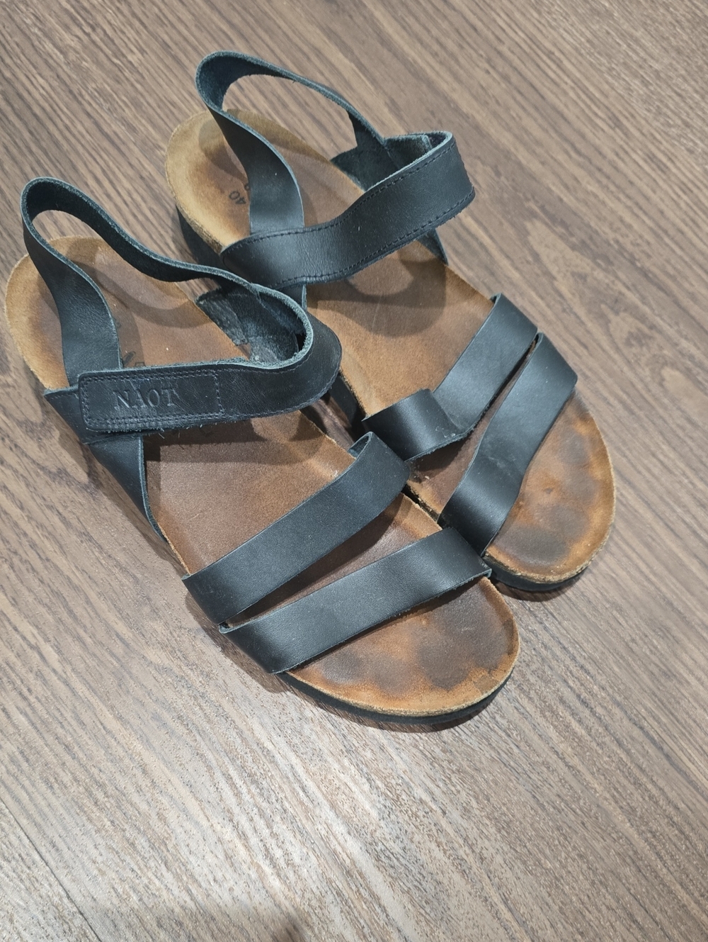 Naot Kayla Black Triple-Strap Slingback Sandals 40